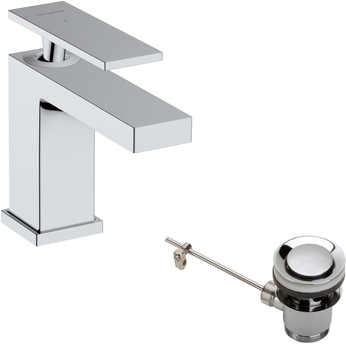 Hansgrohe Tecturis E 80 Einhebel-Waschtischmischer CoolStart EcoSmart+ mit Zugstangen-Ablaufgarnitur, Chrom