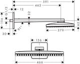 AXOR ShowerSolutions Kopfbrause 460/300 1jet Chrom – Regenbrause mit Brausearm