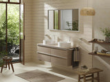 HANSGROHE Xelu Q Konsole 1360 mm weiß hochglanz mit 2 Ausschnitten ohne Hahnloch
