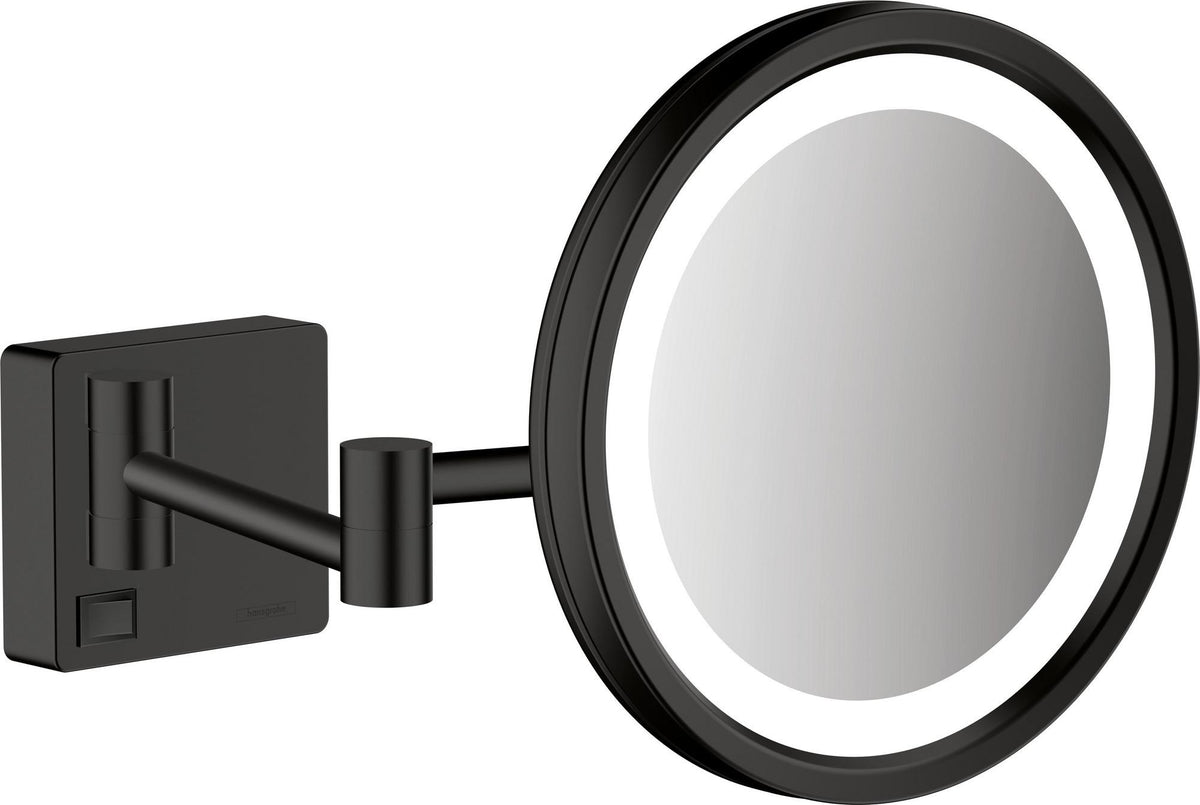 HANSGROHE AddStoris Kosmetikspiegel mit LED-Leuchte, 3-fach Vergrößerung, Chrom, 217 mm