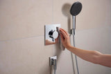 Hansgrohe Wandanschluss FixFit Fine E mit Rückflussverhinderer – 1/2 Zoll, schwarz, 65 mm Rosette