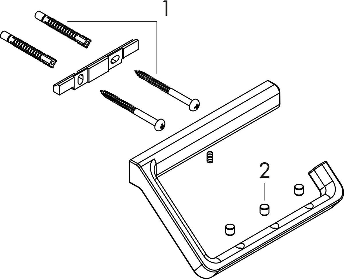 AXOR Universal Papierrollenhalter in Chrom – Wandmontage, verdeckte Befestigung, Softsquare Design