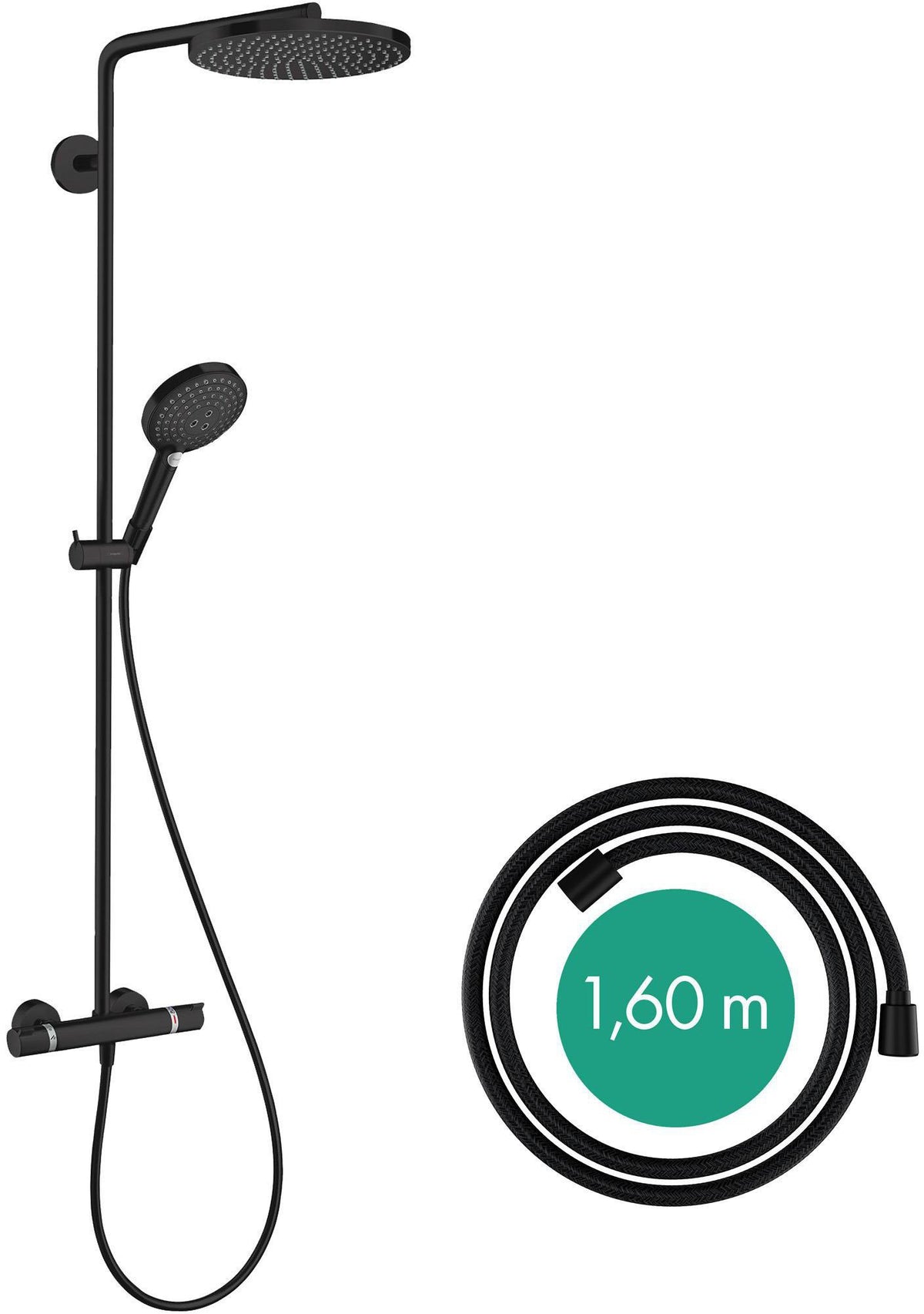 HANSGROHE Raindance Select S Showerpipe mit Thermostat Ecostat Comfort – 240 mm Kopfbrause, Chrom