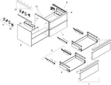 HANSGROHE Xelu Q Waschtischunterschrank 1360 mm weiß hochglanz, 4 Schubkästen, Griffleiste chrom