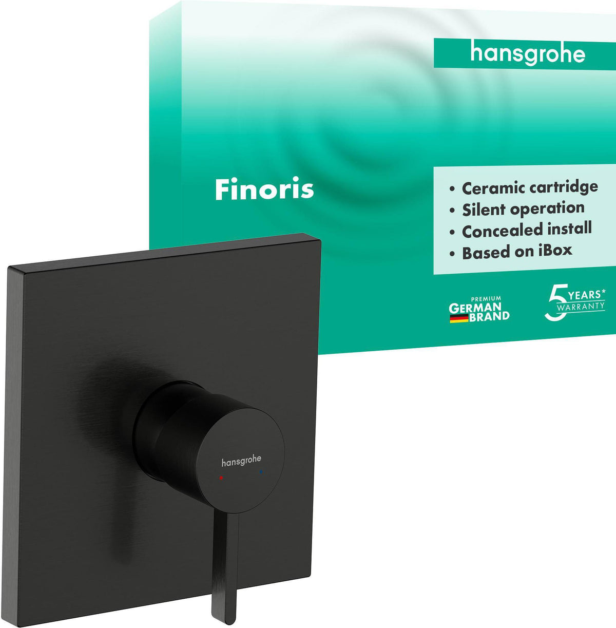 HANSGROHE Finoris Fertigmontageset für Unterputz-Brausemischer – Chrom, quadratisch, thermostatisch