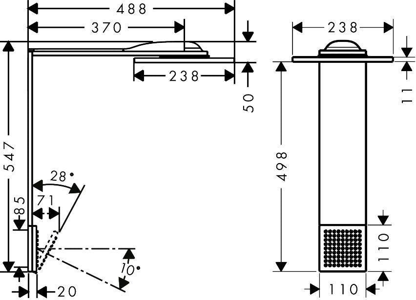 AXOR ShowerComposition 250/250 Brausemodul mit Kopf- und Schulterbrause, 2 Strahlarten, Chrom