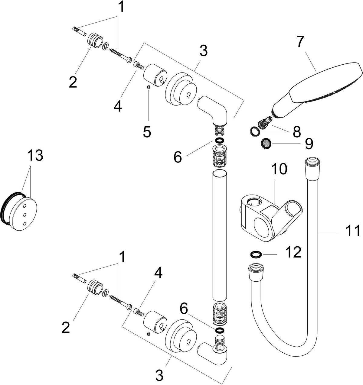 AXOR Citterio Brauseset mit 120 3jet Handbrause und Brausestange, Chrom