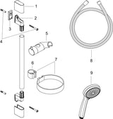 HANSGROHE Croma 100 Brauseset mit Unica'C 900 mm Brausestange und EcoSmart, Chrom