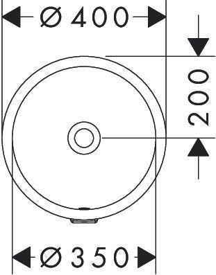 HANSGROHE Unterbauwaschtisch Xuniva S 350x350mm weiß mit Überlauf, ohne Hahnloch