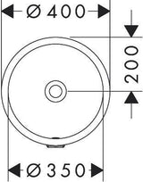 HANSGROHE Unterbauwaschtisch Xuniva S 350x350mm weiß mit Überlauf, ohne Hahnloch