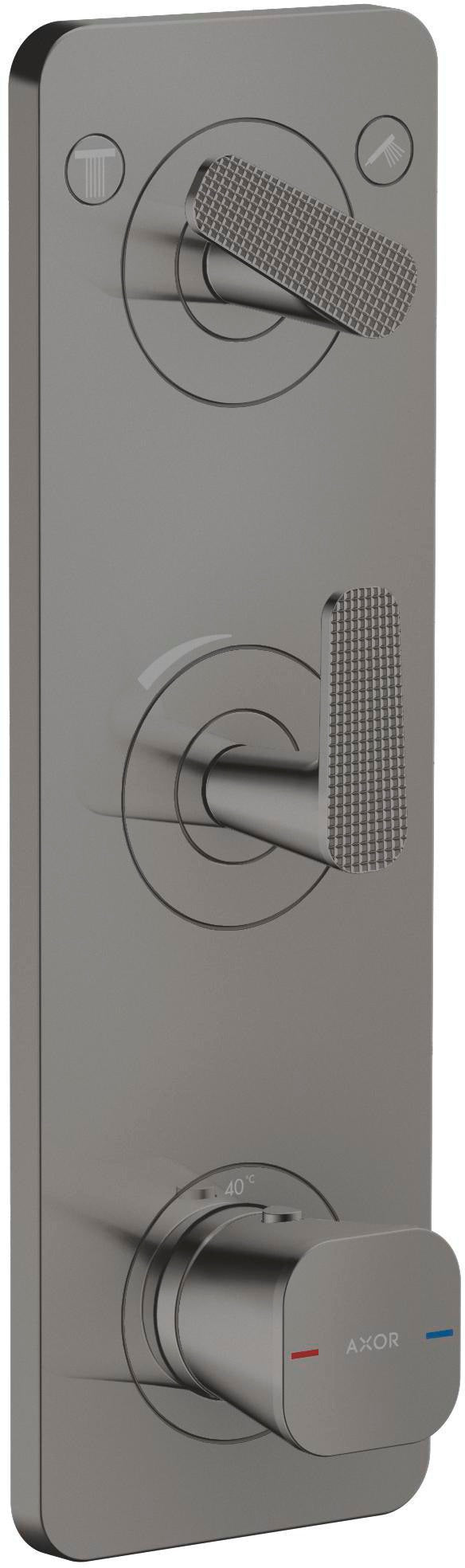 AXOR Citterio C Fertigmontageset Thermostatmodul UP mit Platte Cube cut chrom – 2 Verbraucher