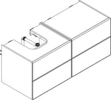 HANSGROHE Xevolos E Waschtischunterschrank 1370 mm mattweiß/eiche dunkel, grifflos
