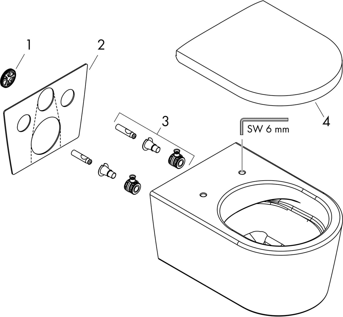 HANSGROHE EluPura S Wand-WC Set weiß mit HygienEffect und SoftClose