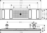 AXOR ShowerSolutions ShowerHeaven 1200x300 Kopfbrause mit 4 Strahlarten und Chrom-Oberfläche