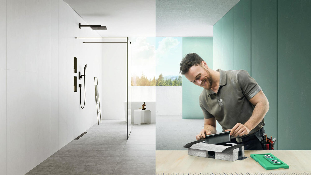 HANSGROHE RainDrain Match Duschrinne 600 mm mattschwarz höhenverstellbar