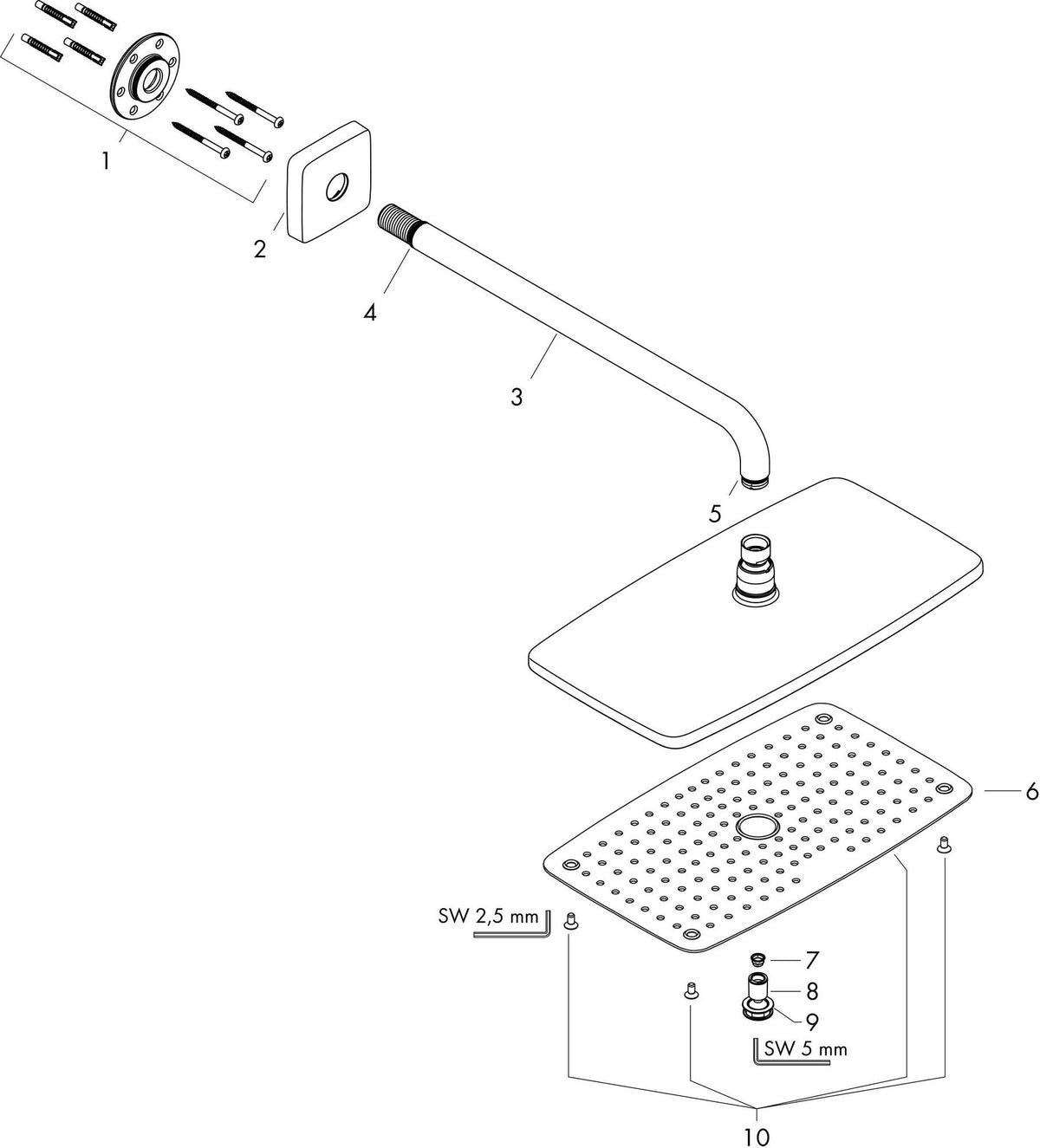 Hansgrohe Raindance E 360 Air Kopfbrause mit Brausearm 390 mm, chrom, 1jet, DN15