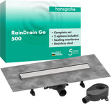 HANSGROHE RainDrain Go Duschrinne 500 mm Komplettset – rückseitig befliesbar, höhenverstellbar
