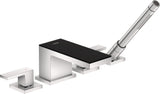 AXOR MyEdition 4-Loch Wannenrandarmatur chrom mit Glasplatte, Stabhandbrause und Secuflex Schlauch