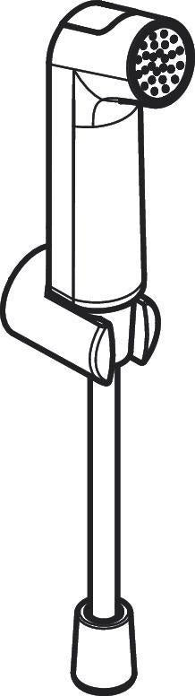 Hansgrohe Bidette-Handbrause Chrom 1 Jet mit Brausehalter und Druckschlauch 1250 mm