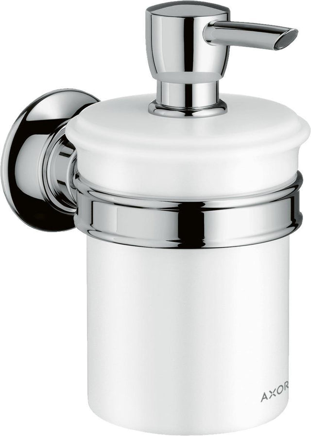 AXOR MONTREUX Lotionspender Wandmontage – 300 ml Porzellan-Behälter, verchromt