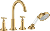 AXOR MONTREUX 4-Loch-Wannenrandarmatur DN 15 mit Handbrause, Thermostat und Wanneneinlauf in Chrom