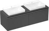HANSGROHE Xelu Q Waschtischunterschrank 1560 mm Weiß Hochglanz mit 2 Schubkästen
