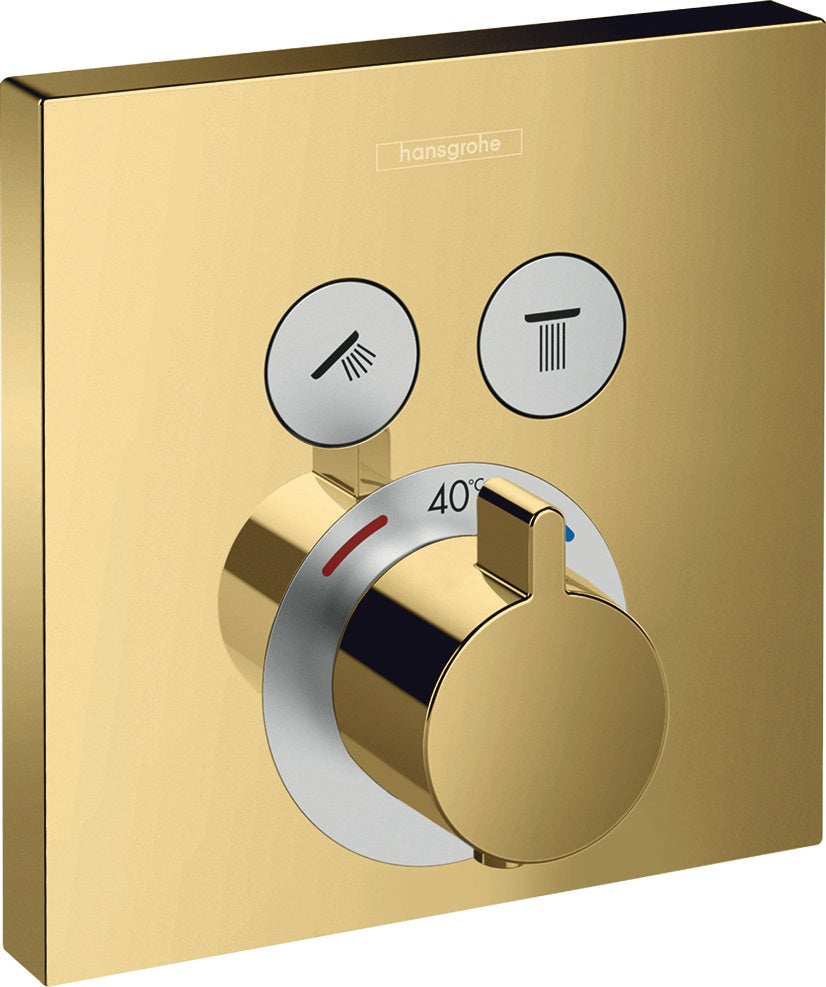 HANSGROHE ShowerSelect UP Thermostat für 2 Verbraucher – Chrom, Select-Button, thermostatische Regelung