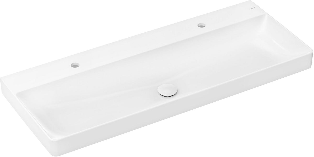 HANSGROHE Xelu Q Aufsatzwaschtisch 1200x480mm weiß SmartClean 2 Hahnlöcher