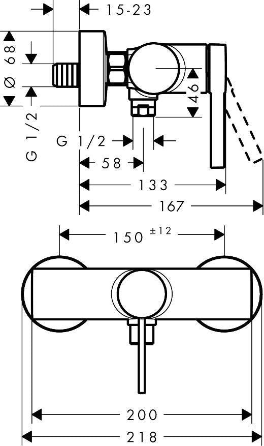 HANSGROHE Zesis S Brausemischer Aufputz Chrom – Einhandmischer mit Temperaturbegrenzung