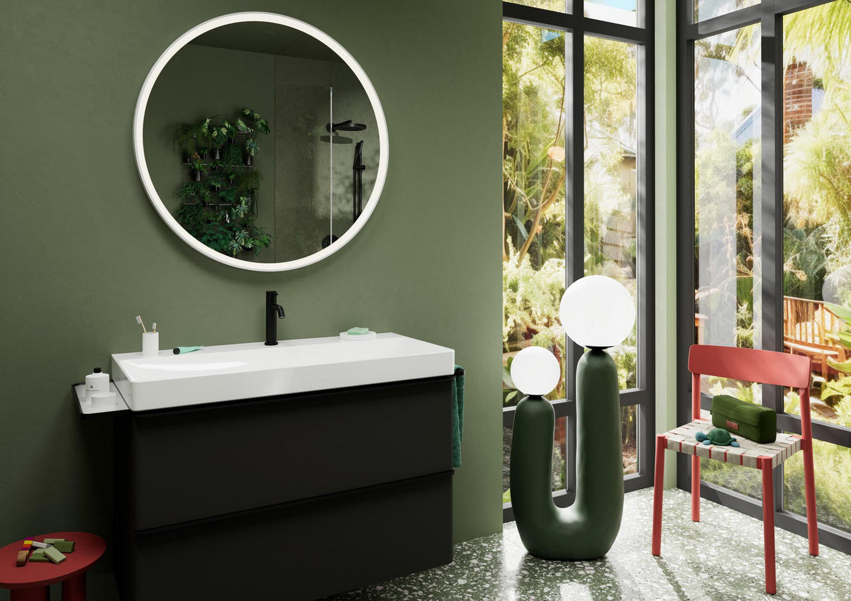 HANSGROHE Xarita S Wandspiegel 700x700 mm mattweiß mit LED-Beleuchtung und IR-Sensor