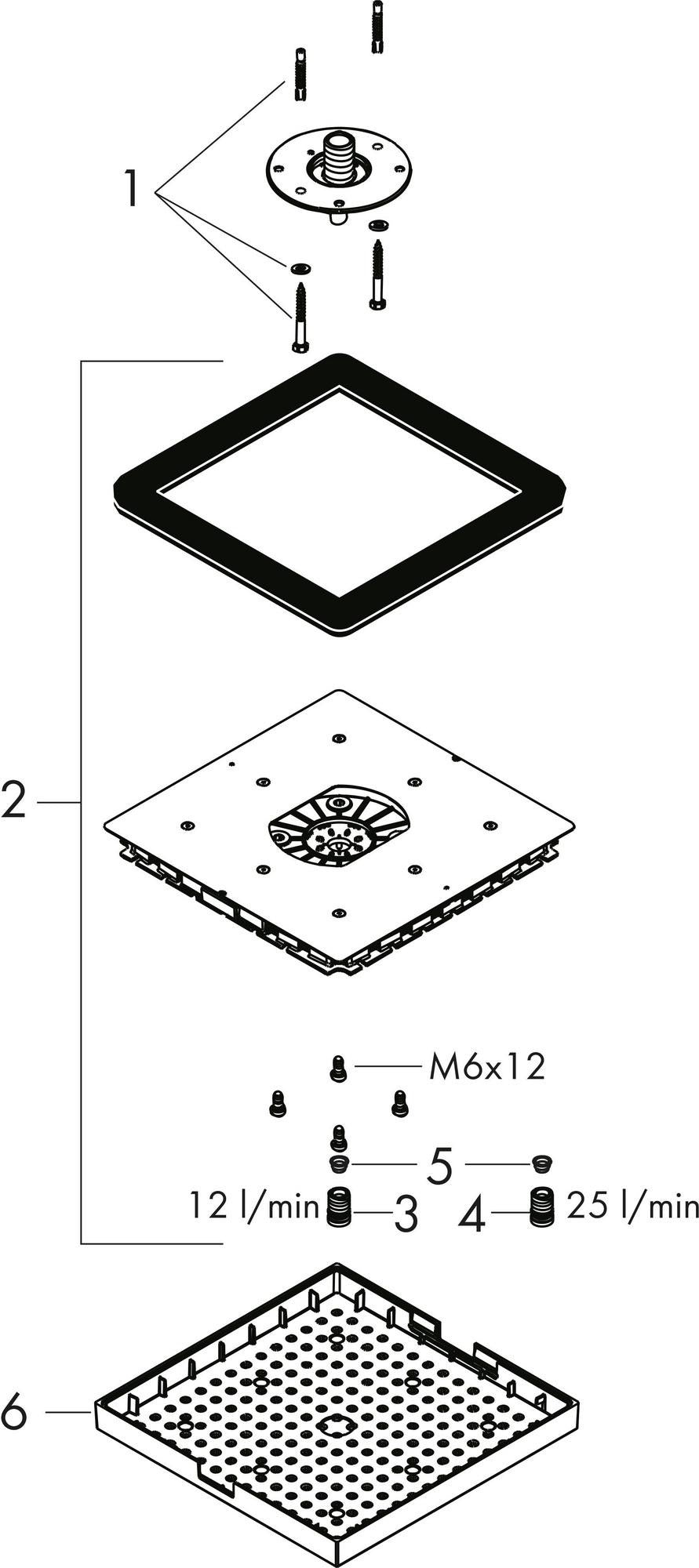 AXOR STARCK SHOWERCOLLECTION Kopfbrause 240x240 mm 1jet DN15 Chrom – Deckenmontage
