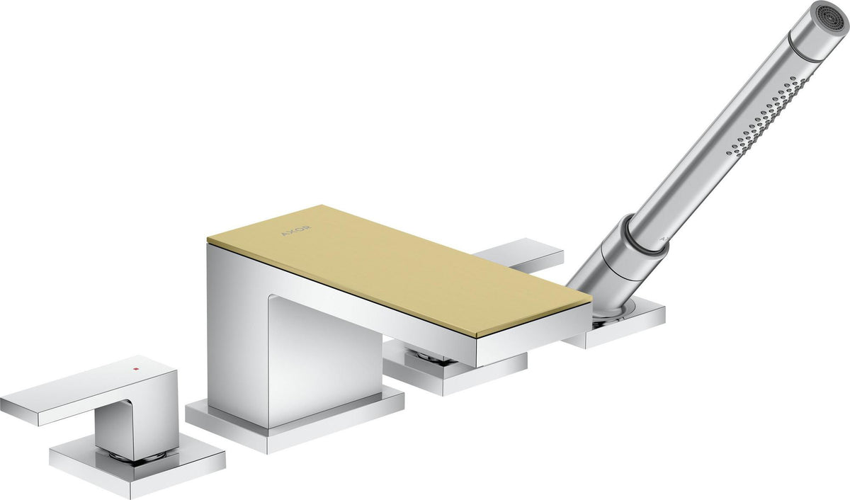 AXOR MYEDITION 4-Loch-Wannenrandarmatur ohne Platte – polished gold optic, thermostatisch