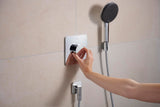 HANSGROHE Wandanschluss FixFit Fine Q mit Rückflussverhinderer – schwarz, 1/2 Zoll, 65 mm Rosette