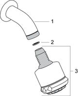 HANSGROHE Kopfbrause CLUBMASTER 3jet DN 15 mit Brausearm 165 mm chrom – 3 Strahlarten