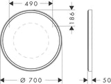 HANSGROHE Xarita S Wandspiegel 700x700 mm mattweiß mit LED-Beleuchtung und IR-Sensor