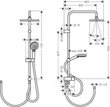 HANSGROHE Showerpipe VERNIS Shape 230 1jet Reno Chrom – Duschsystem mit Kopf- und Handbrause