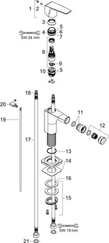 AXOR CITTERIO E Einhebel-Bidetmischer DN 15 mit Zugstangen-Ablaufgarnitur, chrom