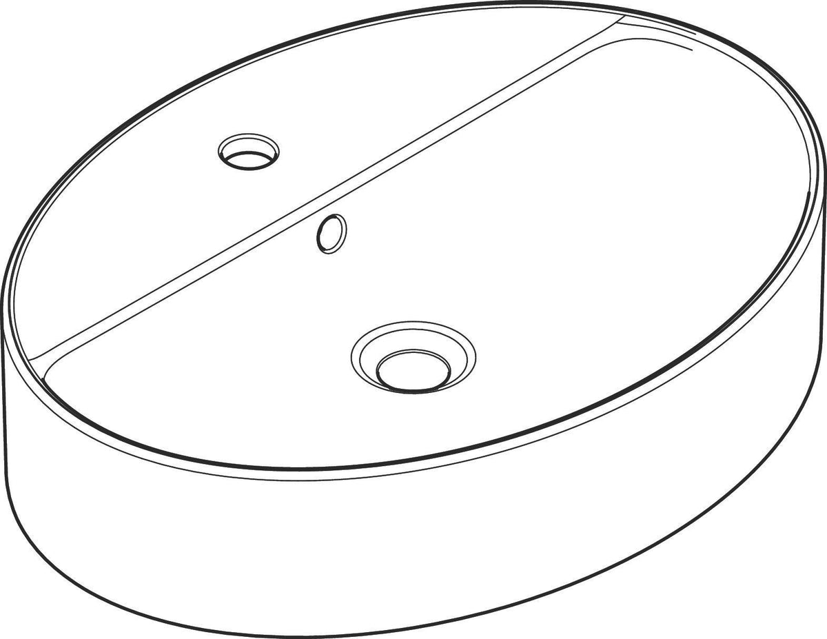 HANSGROHE Xuniva D Aufsatzwaschtisch 600x450mm mit Hahnloch und Überlauf in Weiß