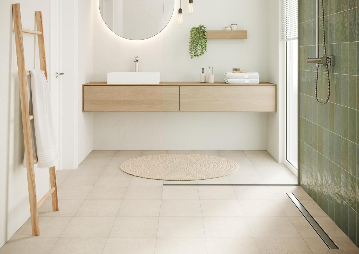 HANSGROHE RainDrain Compact Duschrinne 1200 mm Komplettset – Edelstahl, flache Installation, DN 40