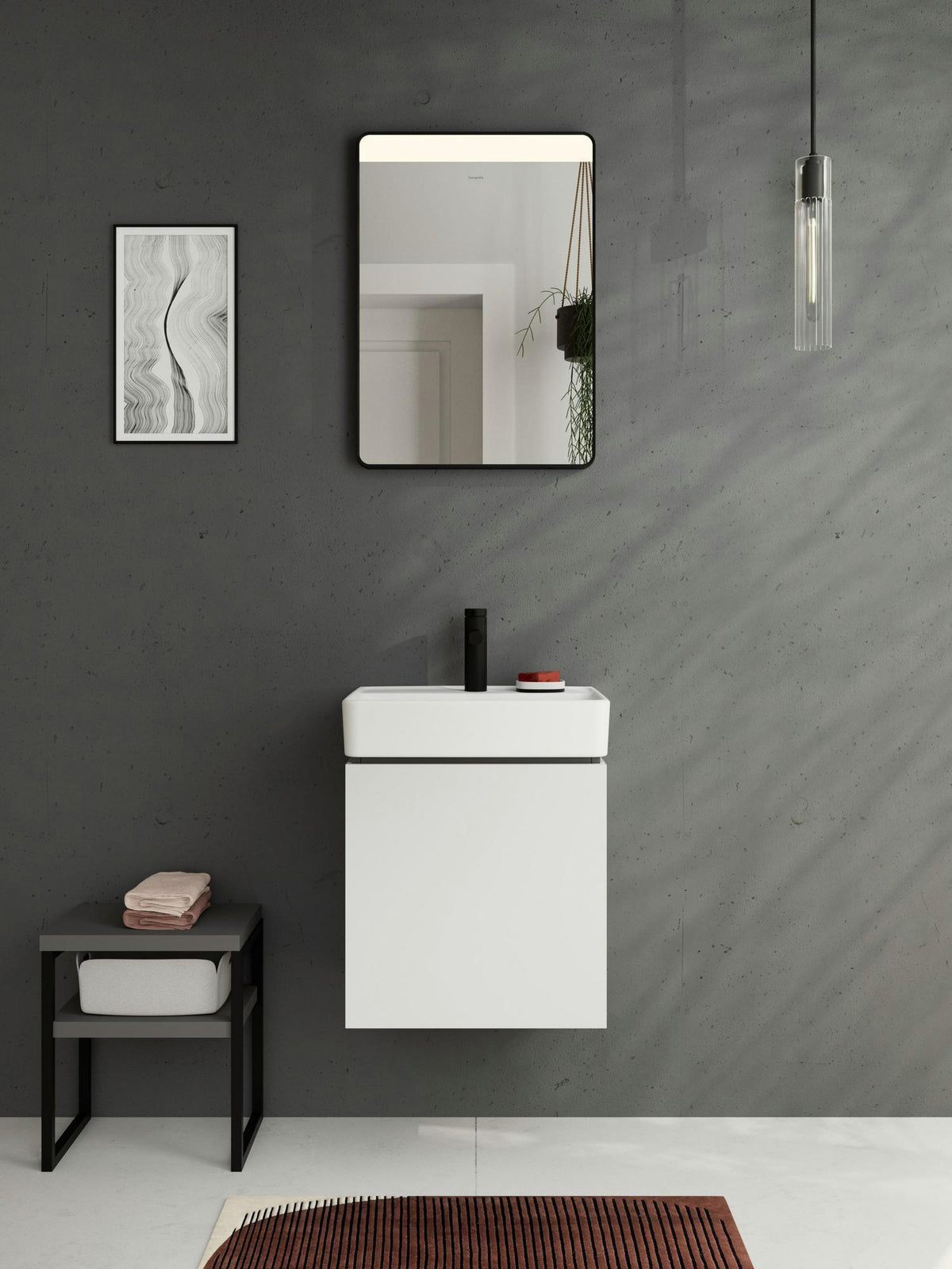 HANSGROHE Zesis S 100 Waschtisch-Einhebelmischer mit Zugstangen-Ablaufgarnitur mattschwarz – ComfortZone 100, CoolStart