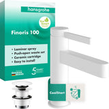 HANSGROHE Finoris 100 CoolStart Waschtischmischer mit Push-Open Ablaufgarnitur chrom