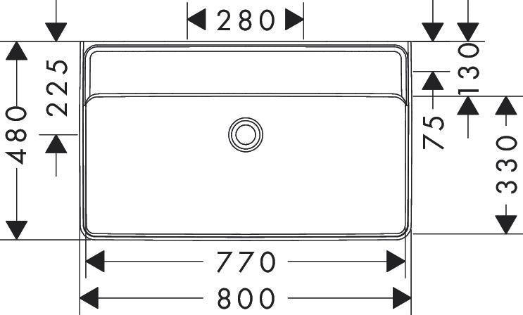 HANSGROHE Waschtisch Xanuia Q 800x480mm weiß mit SmartClean, Hahnloch & Überlauf