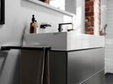 HANSGROHE Xevolos E Waschtischunterschrank 980 mm Eiche Dunkel Mattweiß mit PushOpen und SoftClose