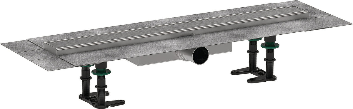 HANSGROHE RainDrain Compact Duschrinne 1200 mm Komplettset – Edelstahl, flache Installation, DN 40