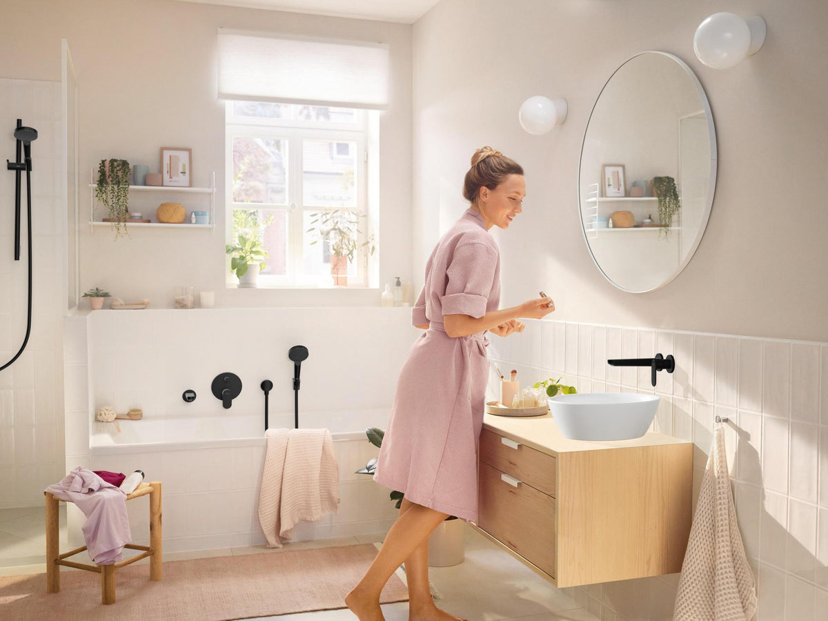 HANSGROHE Rebris S Fertigmontageset Wannenmischer Unterputz Chrom – 2 Verbraucher, Thermostat