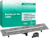 Hansgrohe RainDrain Go Komplettset Duschrinne 1000 mm rückseitig befliesbar für Standard- und flache Installation, matt schwarz