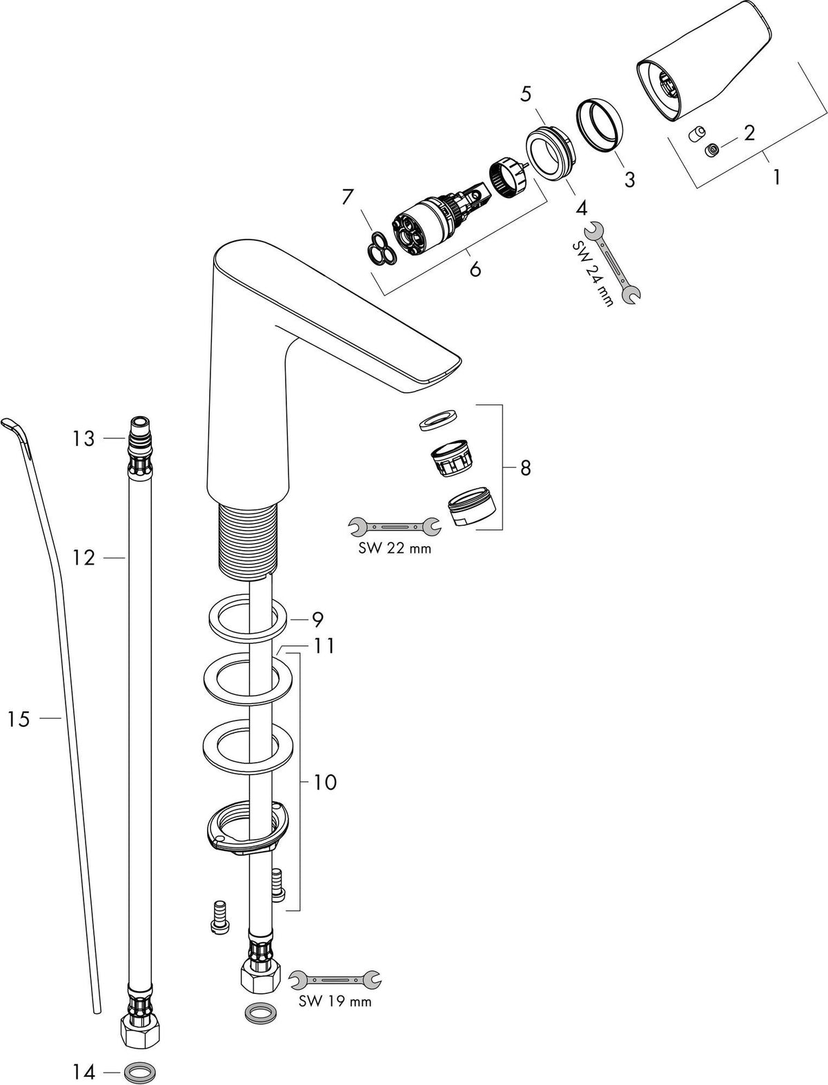 HANSGROHE Talis E Einhebel-Waschtischmischer 150 mit Zugstangen-Ablaufgarnitur, chrom