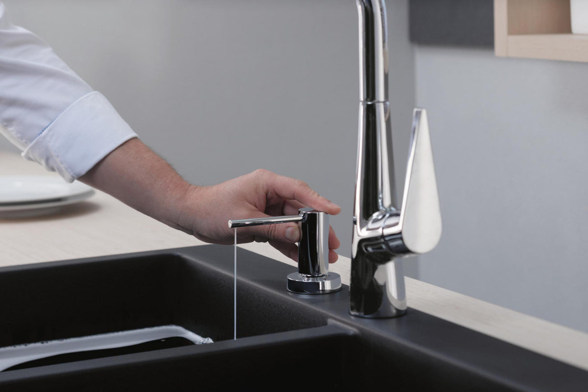 HANSGROHE Einbauspüle S51 370/370 SilicaTec Graphitschwarz Doppelbecken