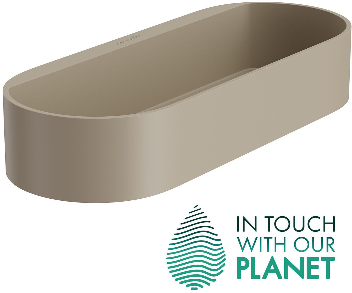Hansgrohe WallStoris Planet Edition Ablagekorb sand – recycelter Kunststoff, spülmaschinenfest