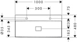 HANSGROHE Xevolos E Aufsatzwaschtisch 1000x480 mm weiß mit 2 Hahnlöchern und SmartClean